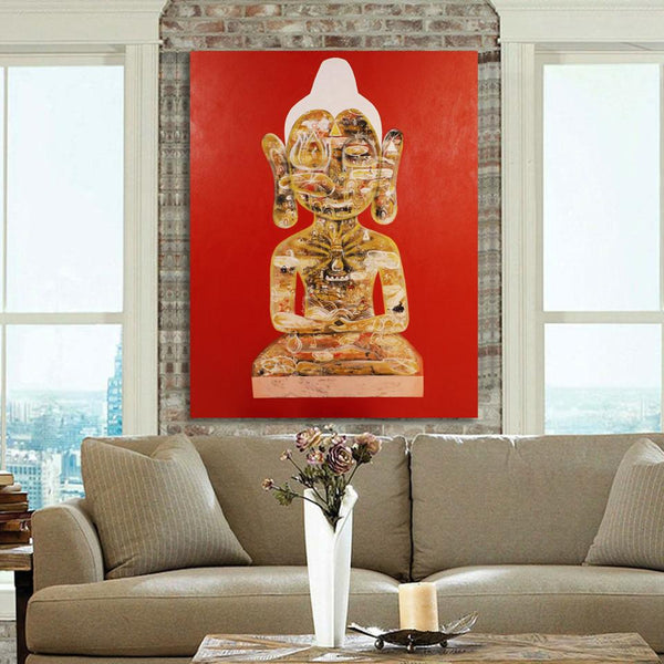 Meditating Buddha (Thursday Birthday Buddha), Original Painting by Amalakaa